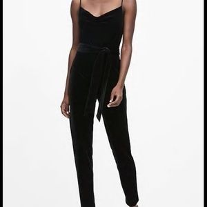 Banana Republic Black Velvet Jumpsuit